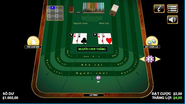 Baccarat table game at HappyLuke Vietnam online casino
