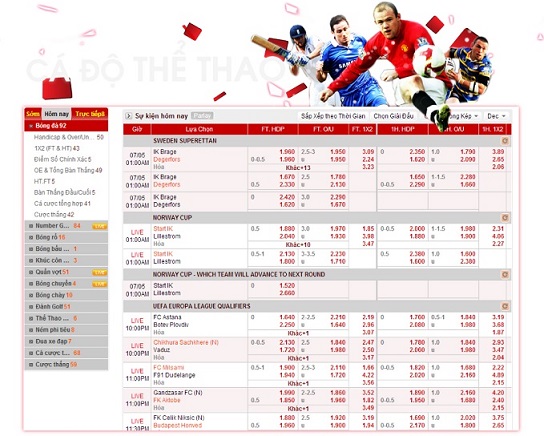cá cược bóng đá ca do the thao, sports betting at HappyLuke casino online